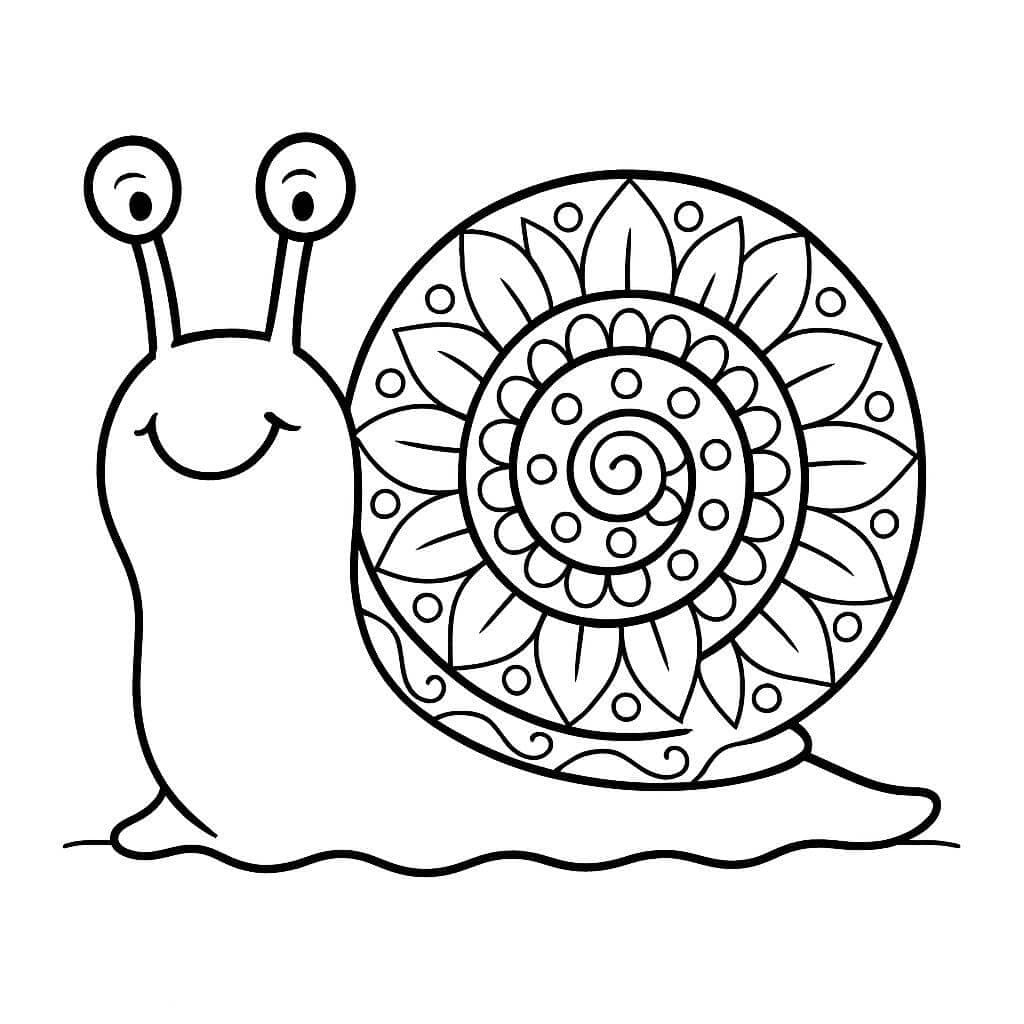 Mandala di lumache da colorare