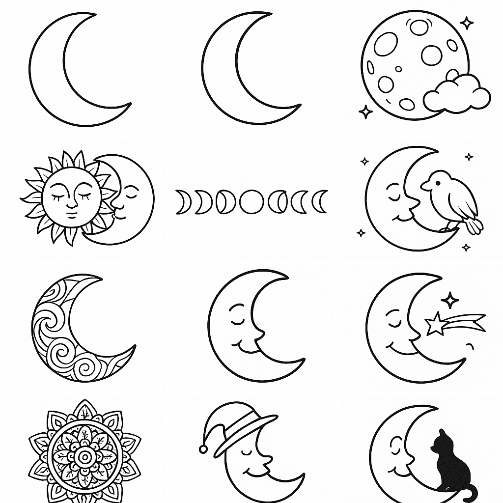 Lune da colorare