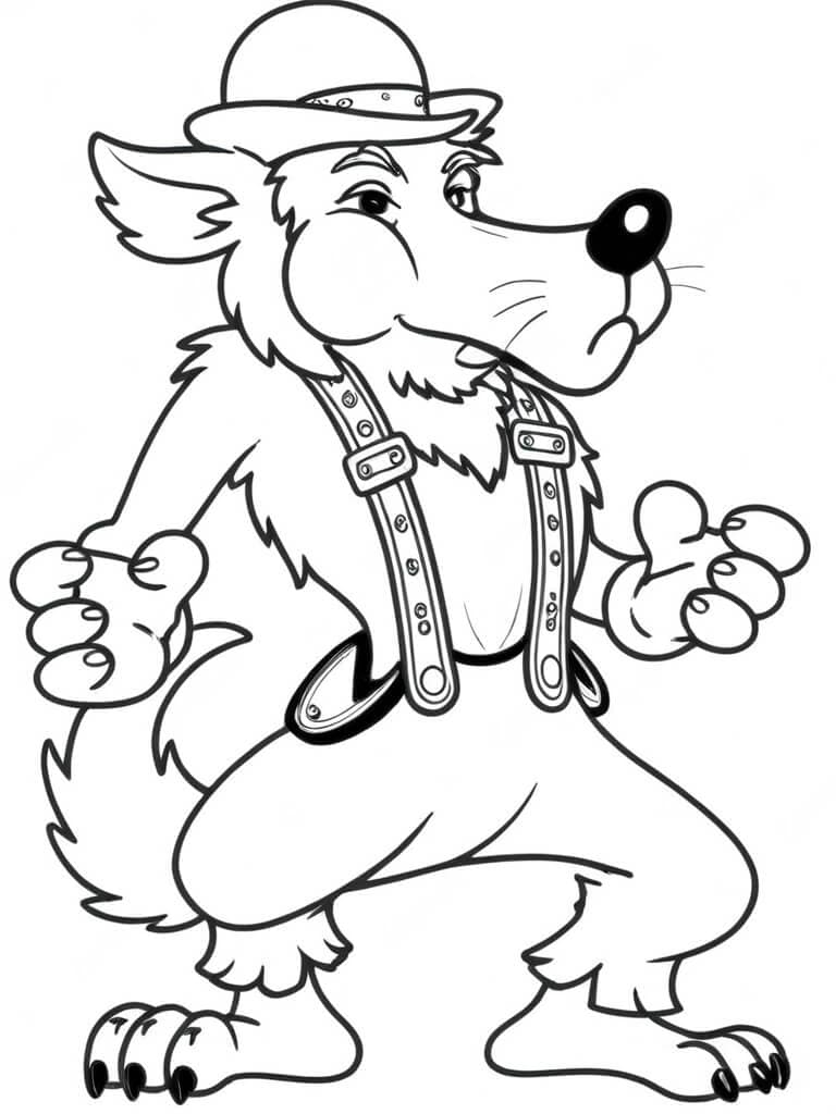 Chi ha paura del lupo cattivo da colorare