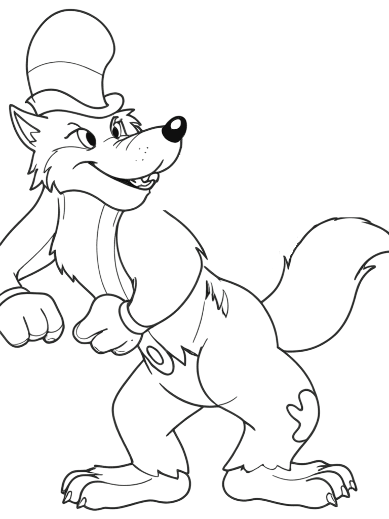 Lupo cattivo e i tre porcellini da colorare