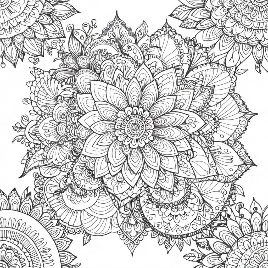 Mandala asimmetrico da colorare