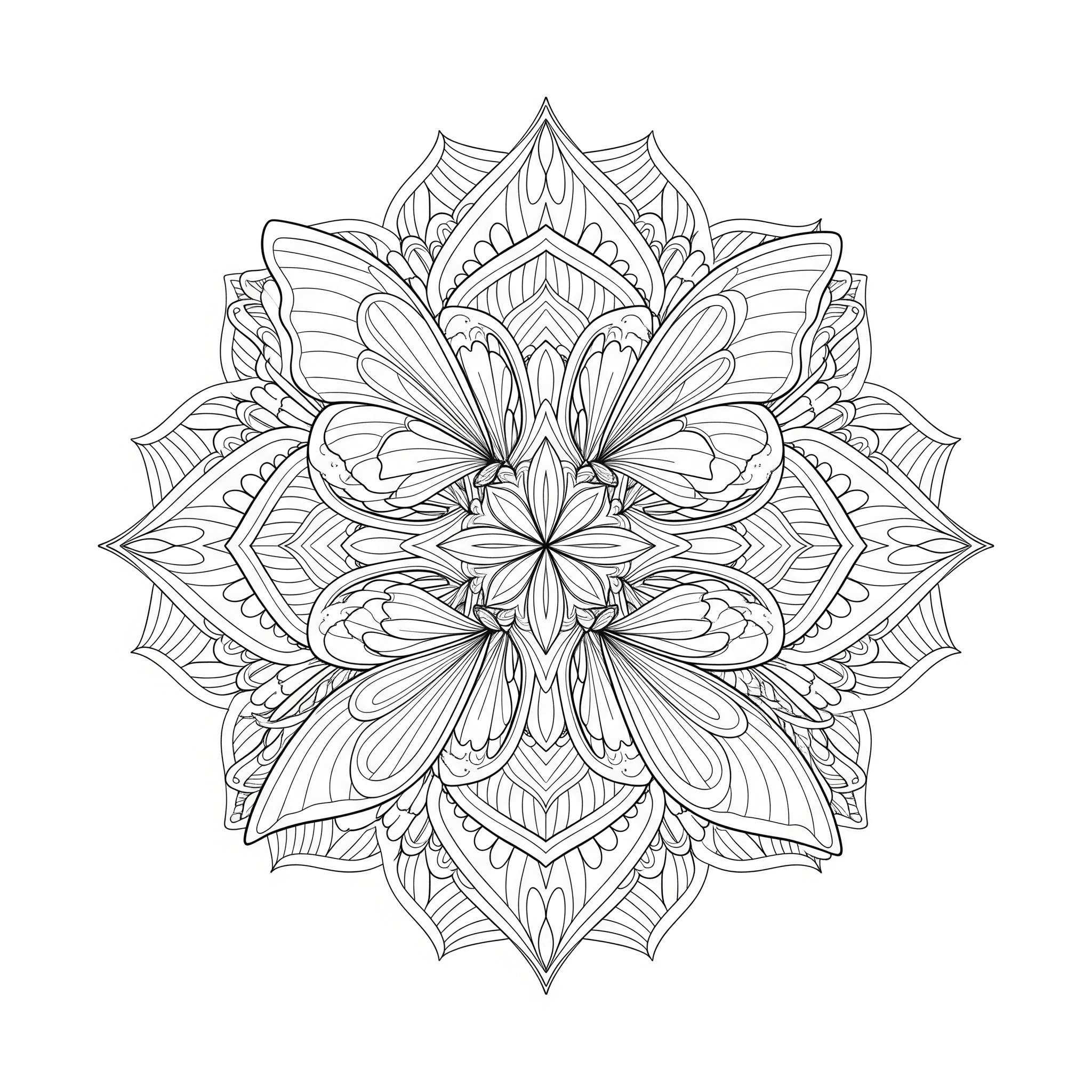 Mandala con farfalle da colorare