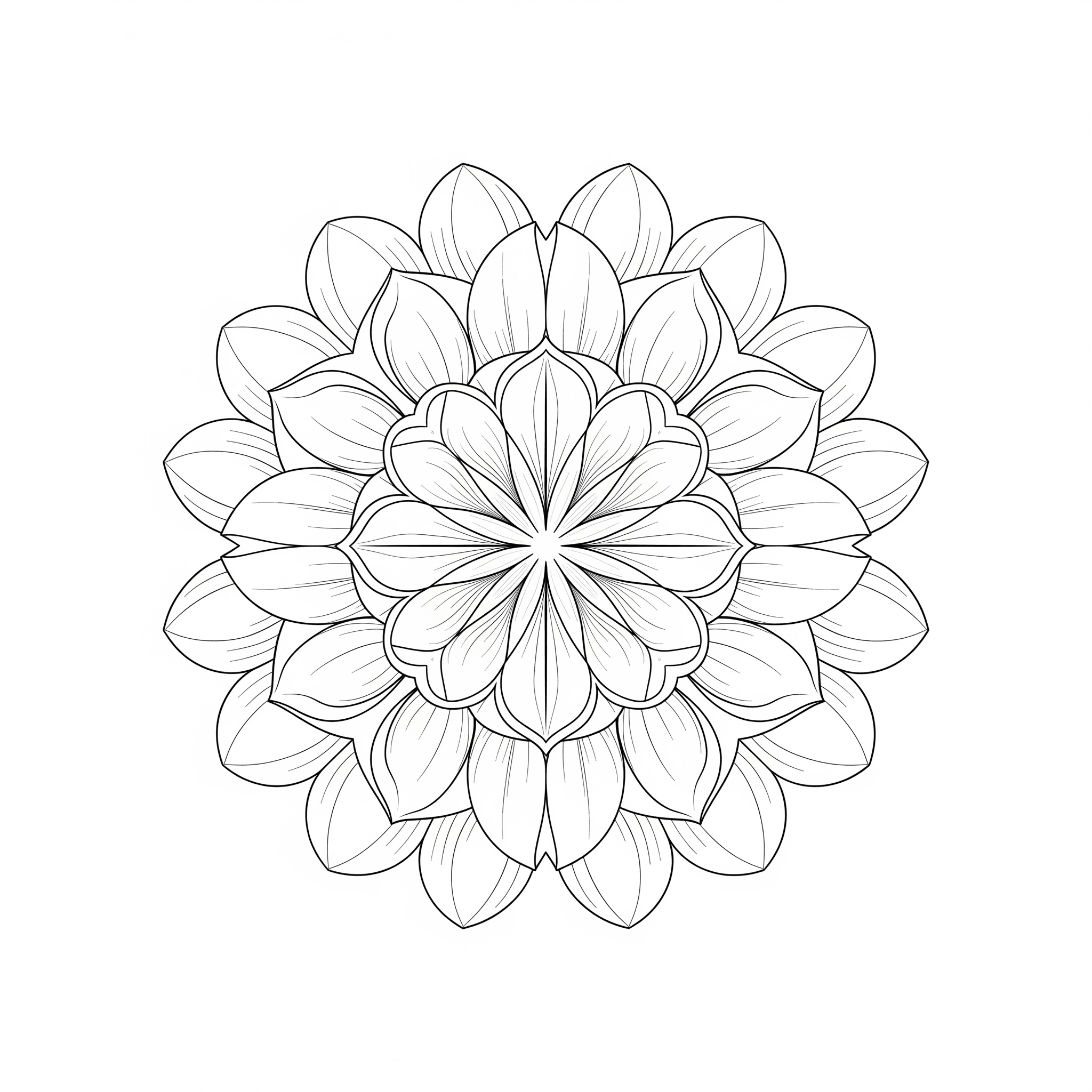 Mandala con petali da colorare