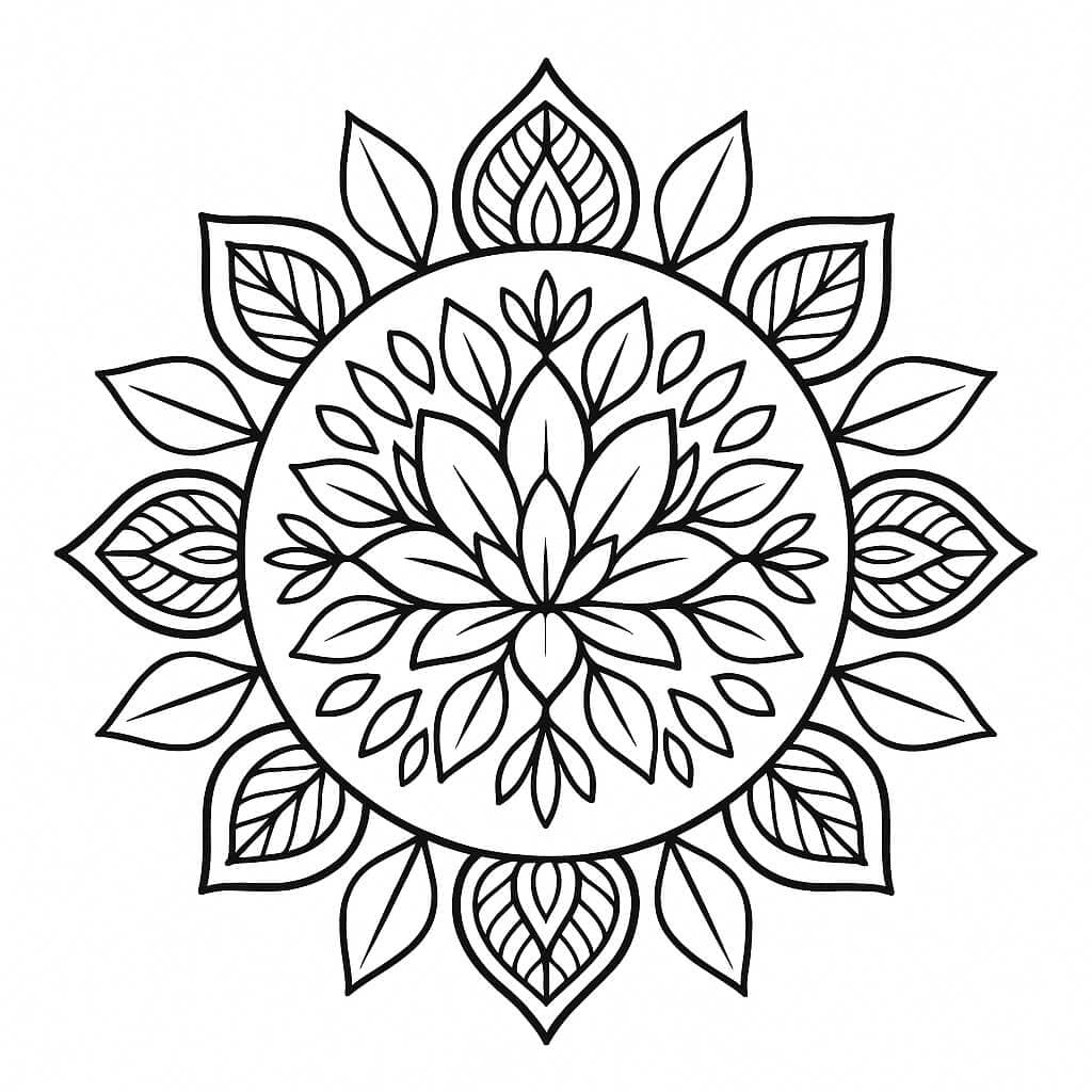 Mandala del loto da colorare