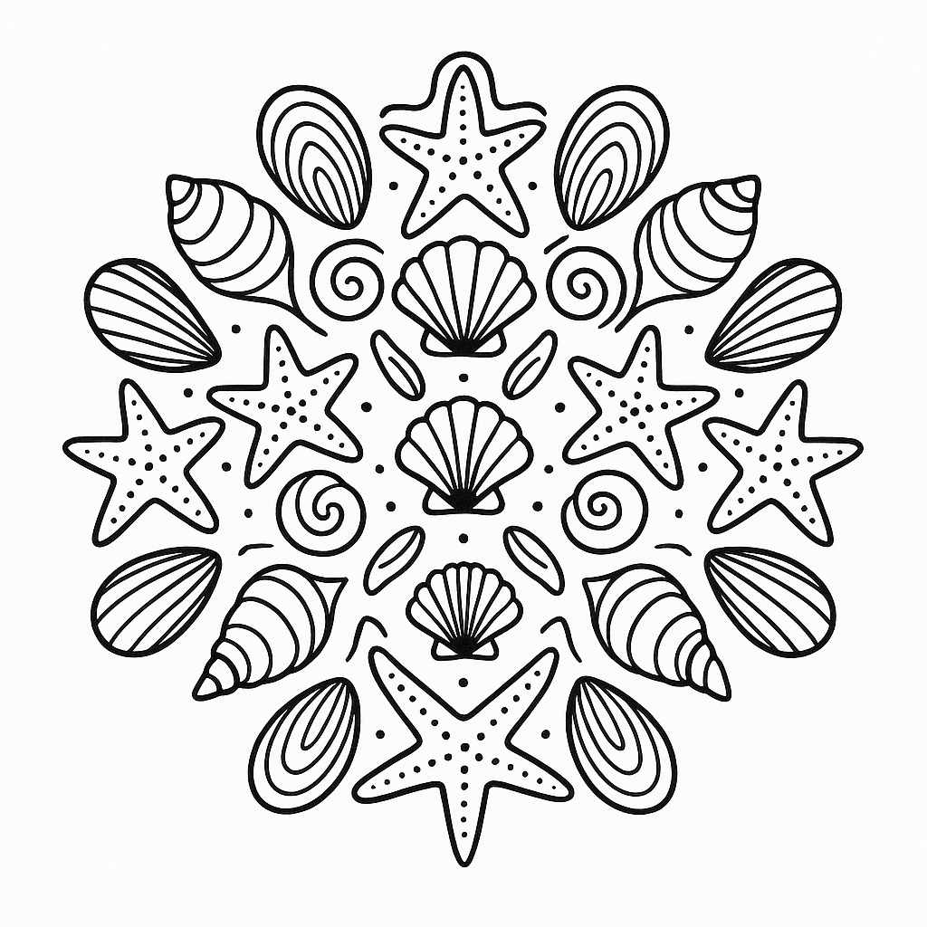 Mandala del mare da colorare