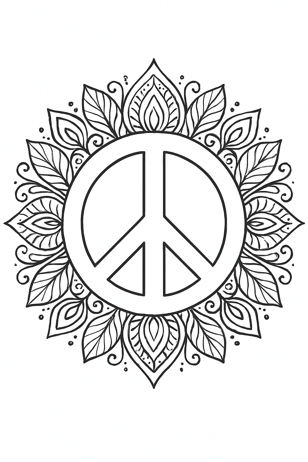 Mandala della pace da colorare