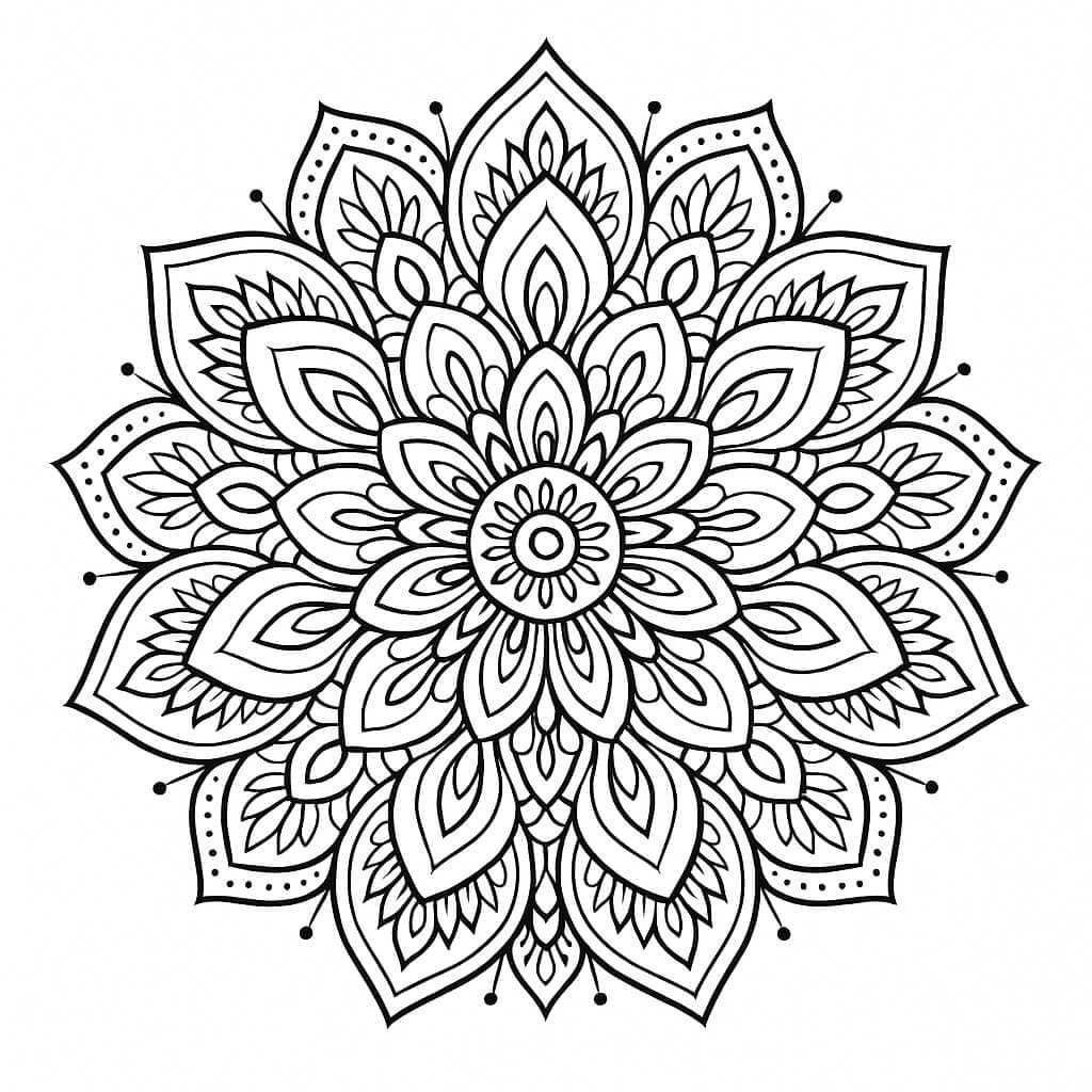 Mandala dettagliato da colorare