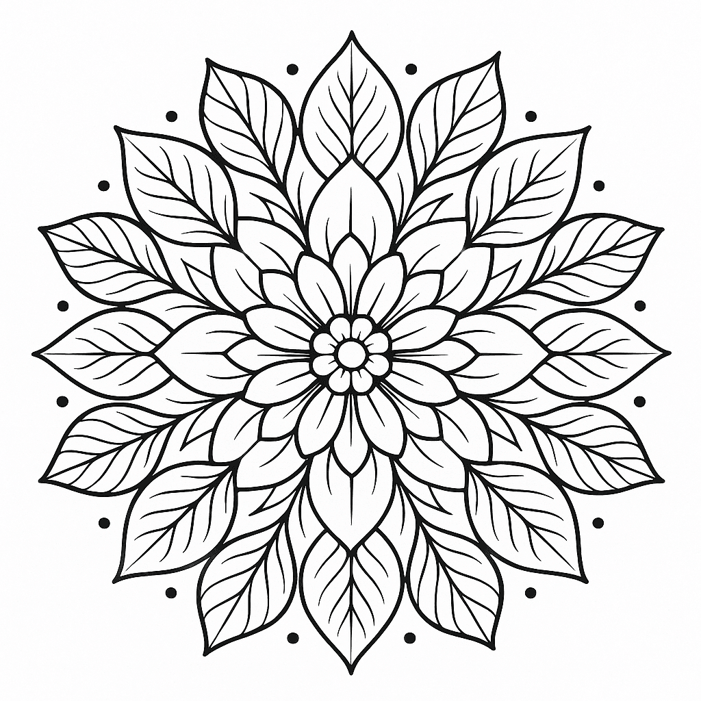 Mandala di fiori da colorare