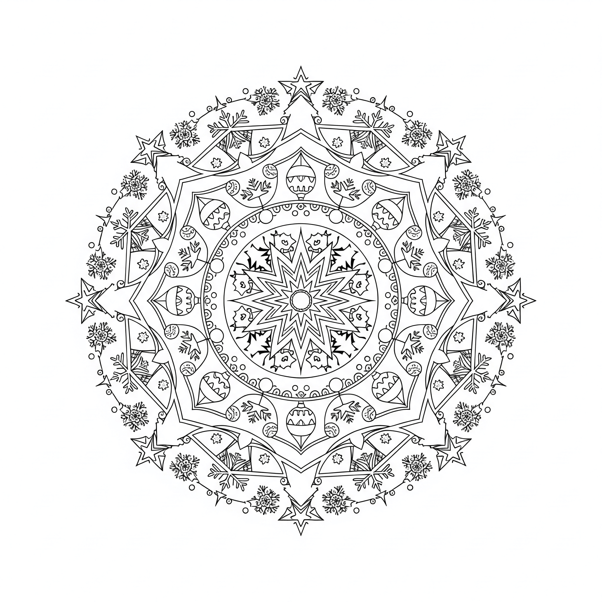 Mandala di Natale da colorare