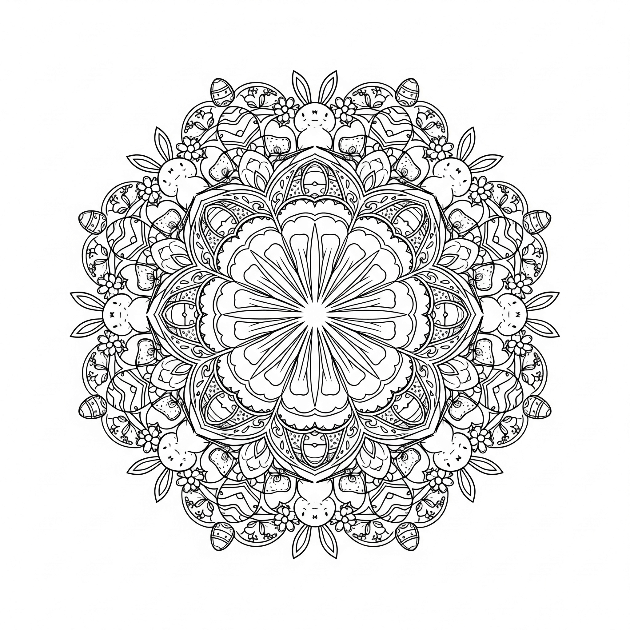 Mandala di Pasqua da colorare