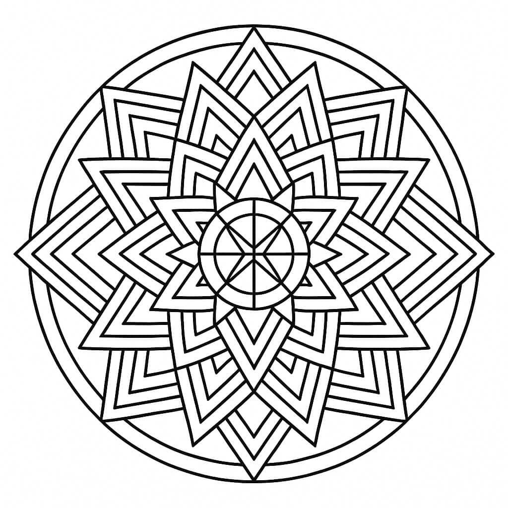 Mandala geometrico da colorare