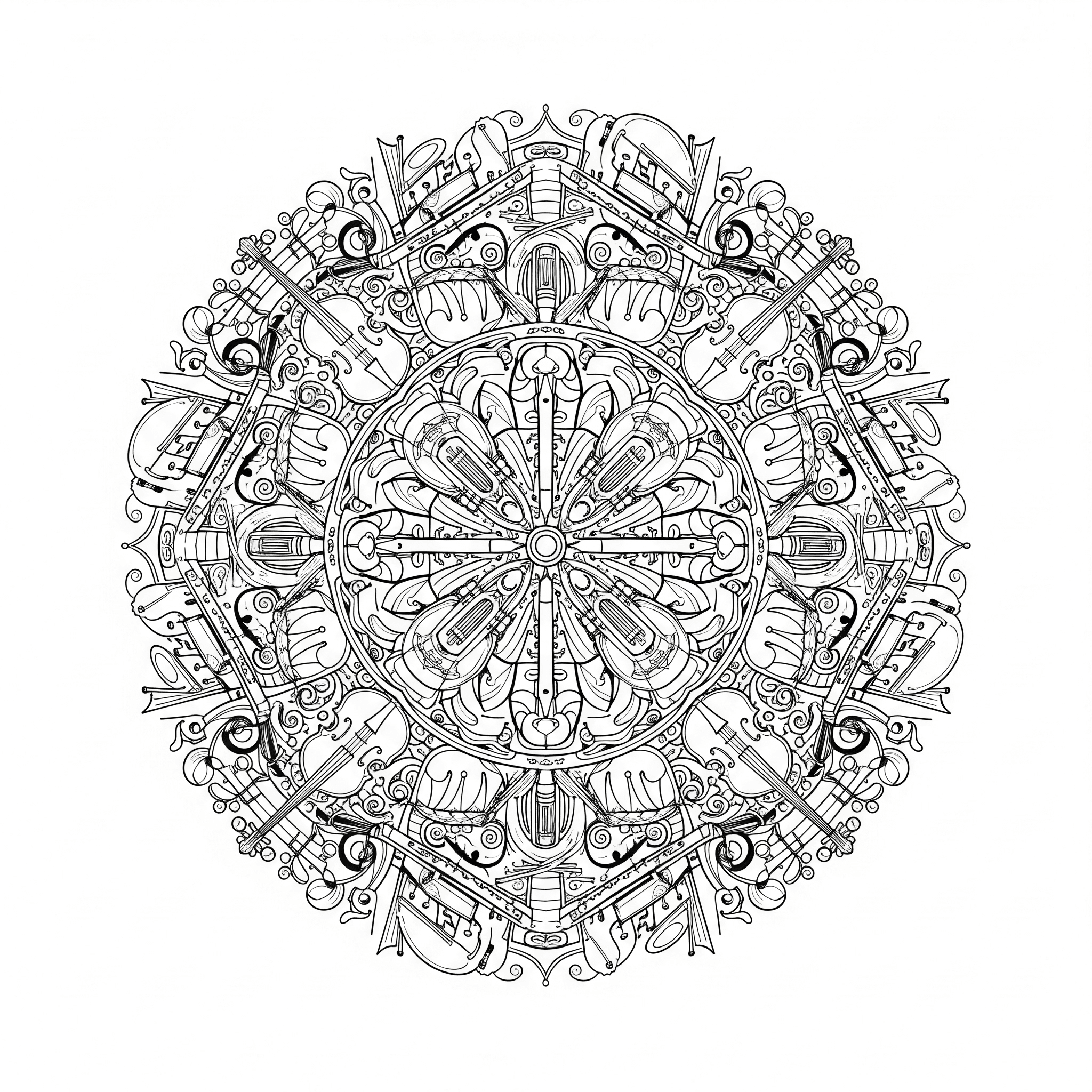 Mandala musicale da colorare