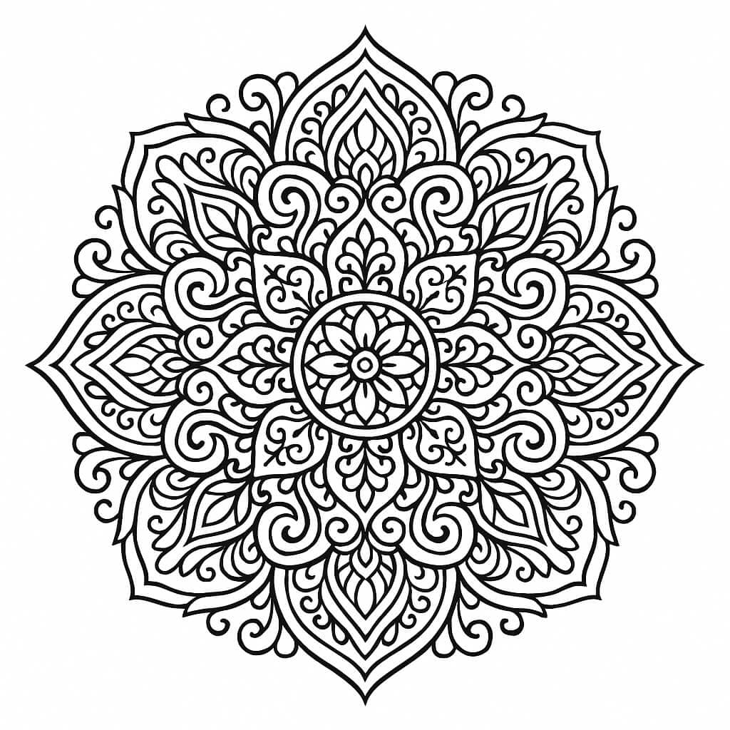 Mandala ornamentale da colorare