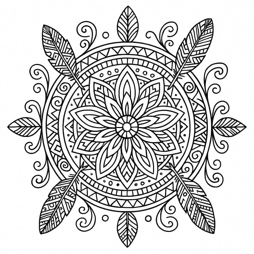 Mandala tribale da colorare