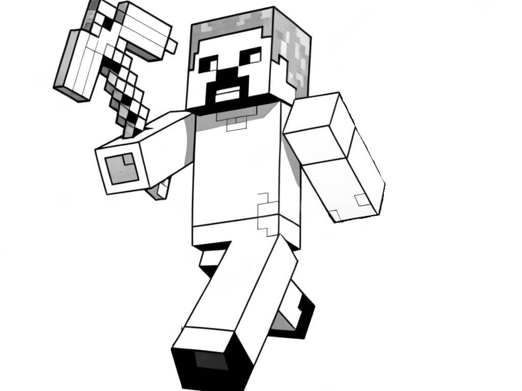 Minecraft Ascia da colorare