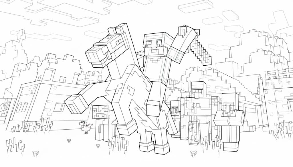 Minecraft Cavallo da colorare