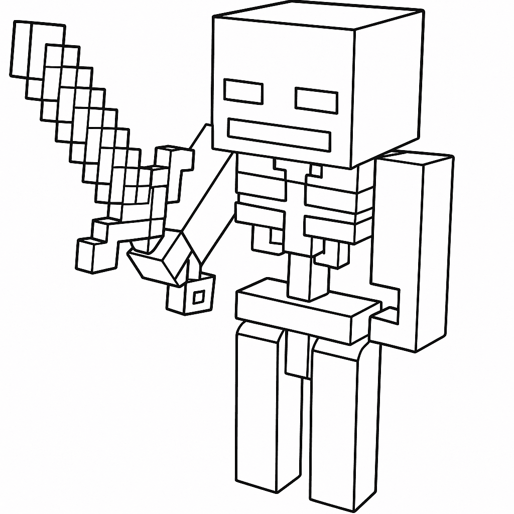Minecraft Scheletro da colorare