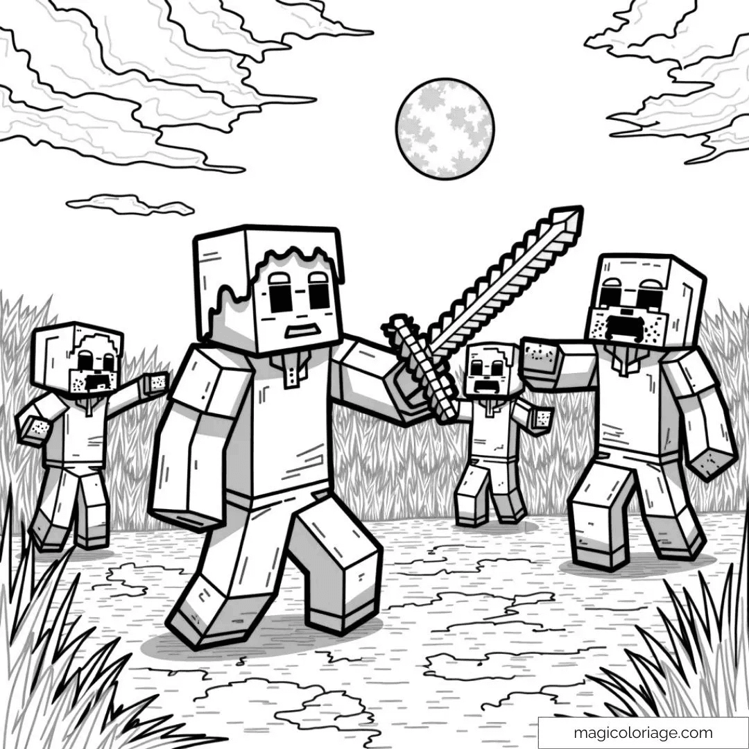 Minecraft Zombie da colorare