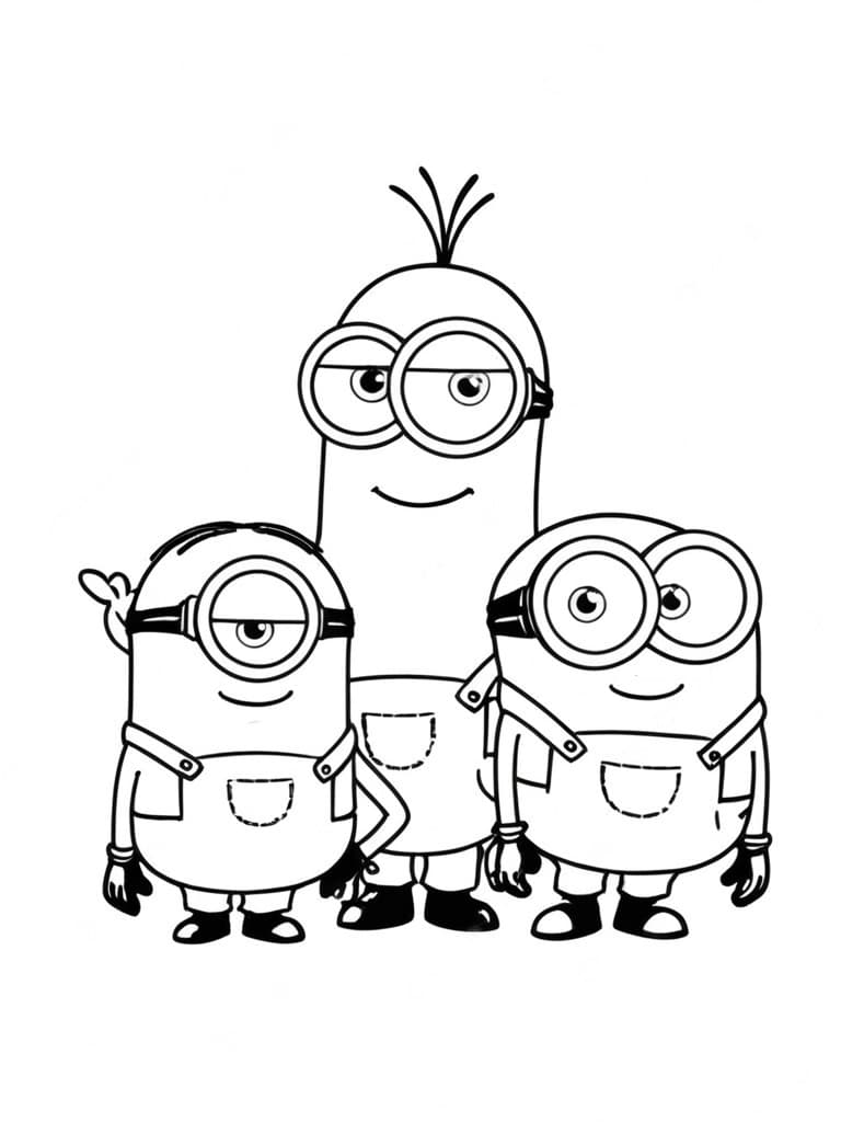 Gruppo di Minions da colorare