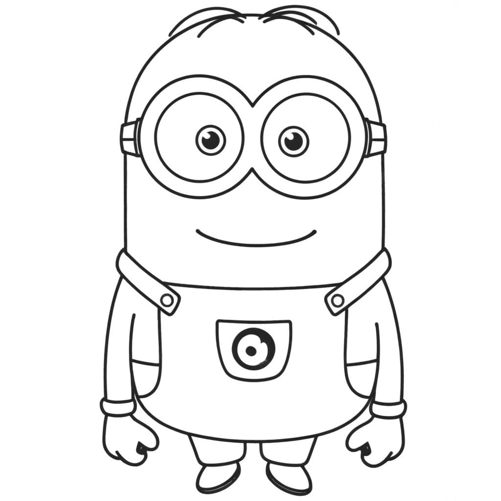 Minion Dave felice da colorare