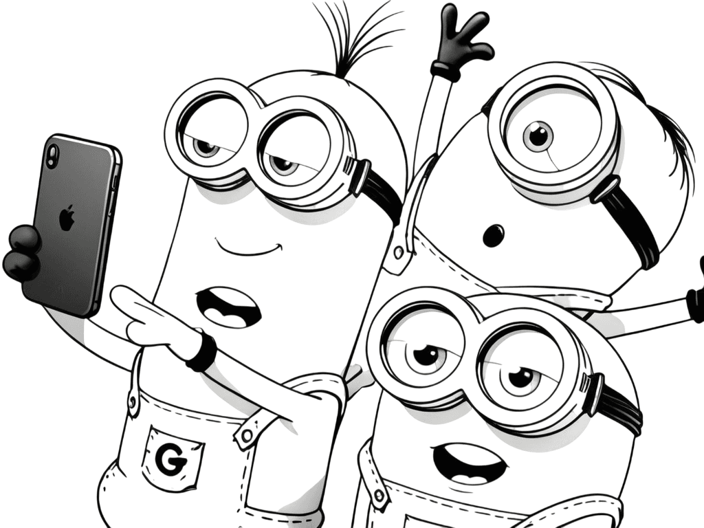 Minions selfie da colorare