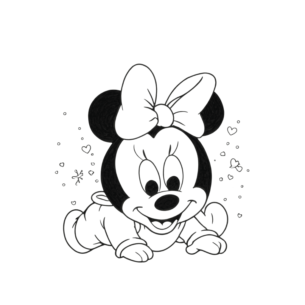 Baby Minnie Mouse da colorare