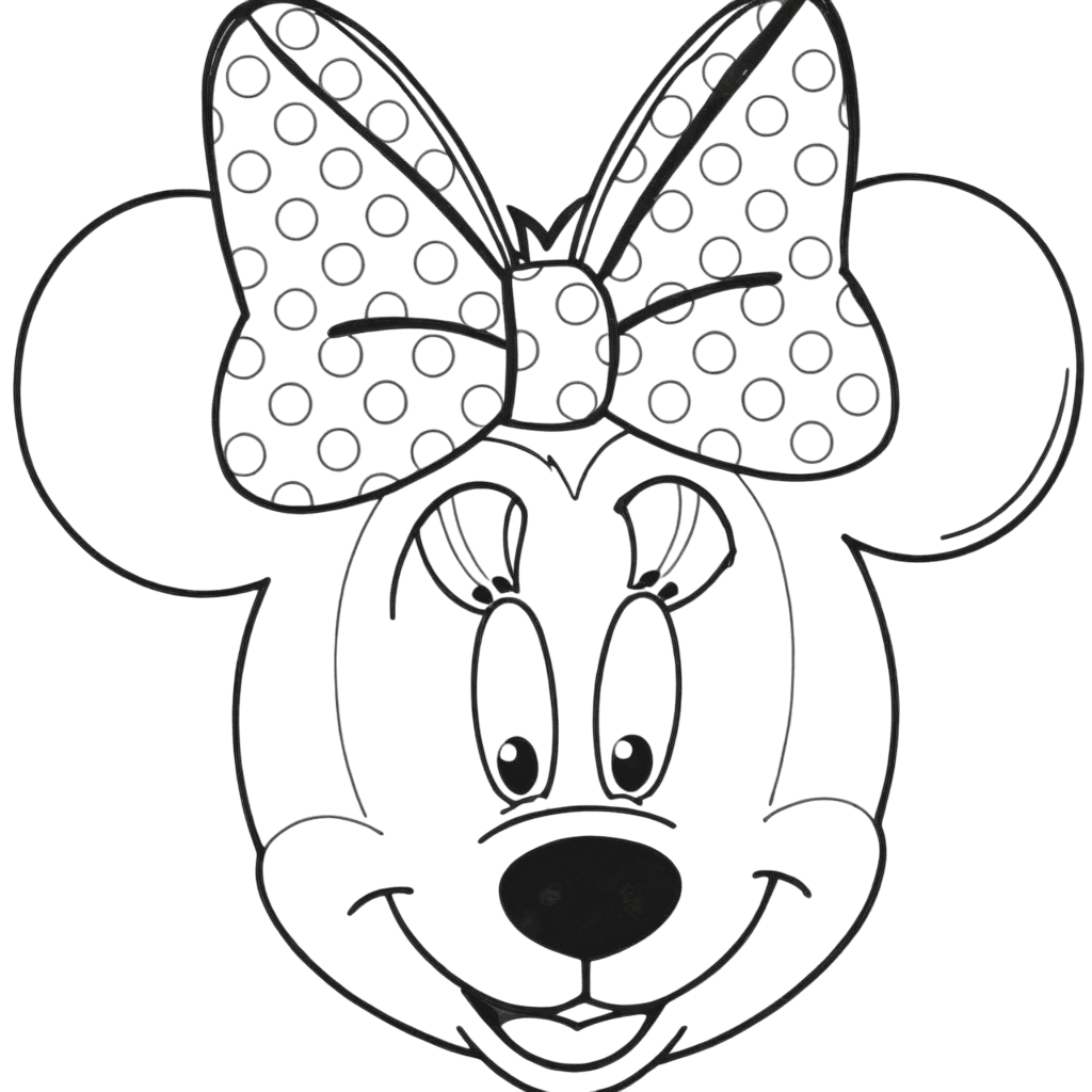 Minnie Mouse con fiocco da colorare