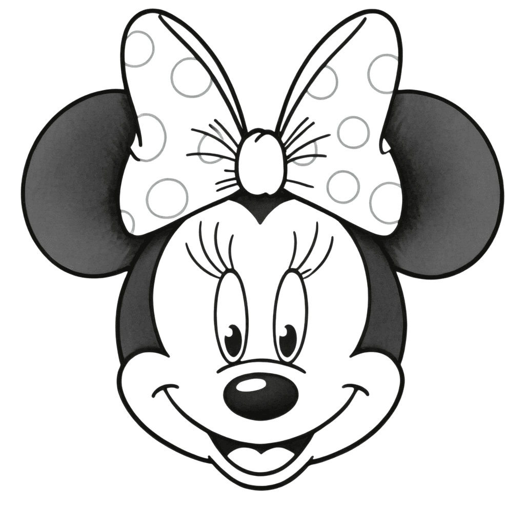 Ritratto di Minnie Mouse da colorare