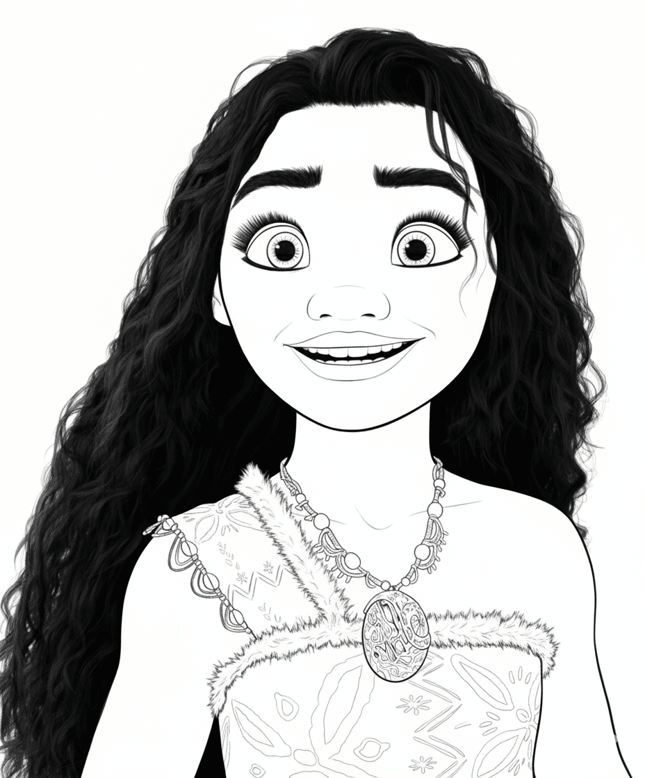 Moana classica da colorare