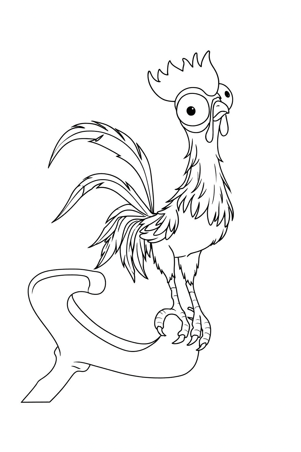 Moana e Heihei da colorare