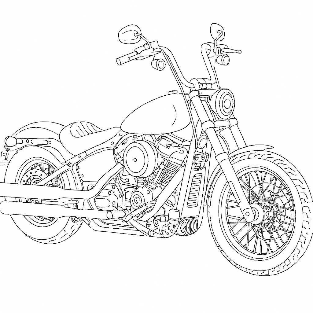 Moto Harley-Davidson da colorare