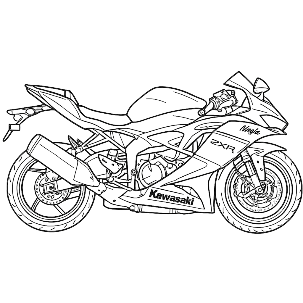 Moto Kawasaki Ninja da colorare