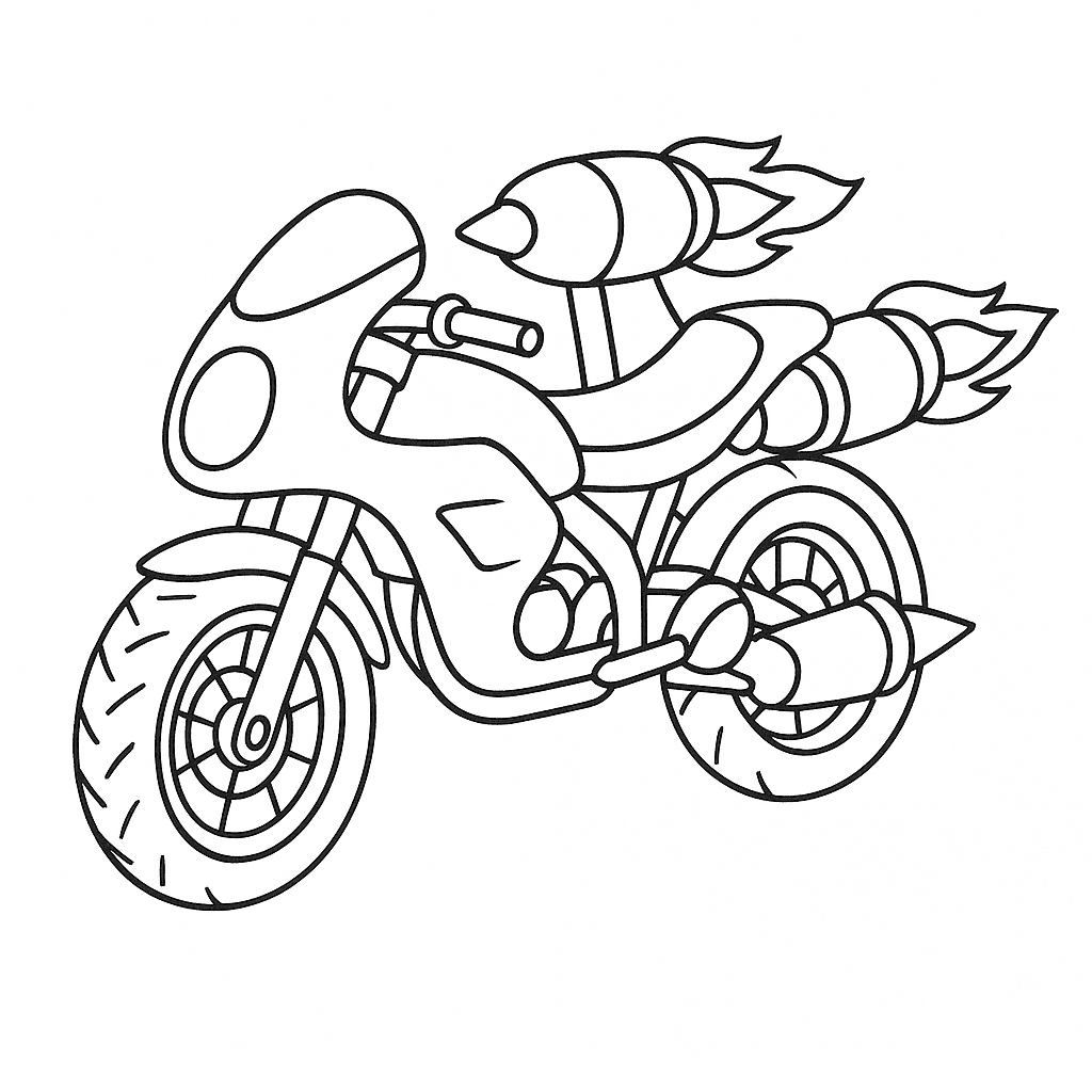 Moto razzo da colorare