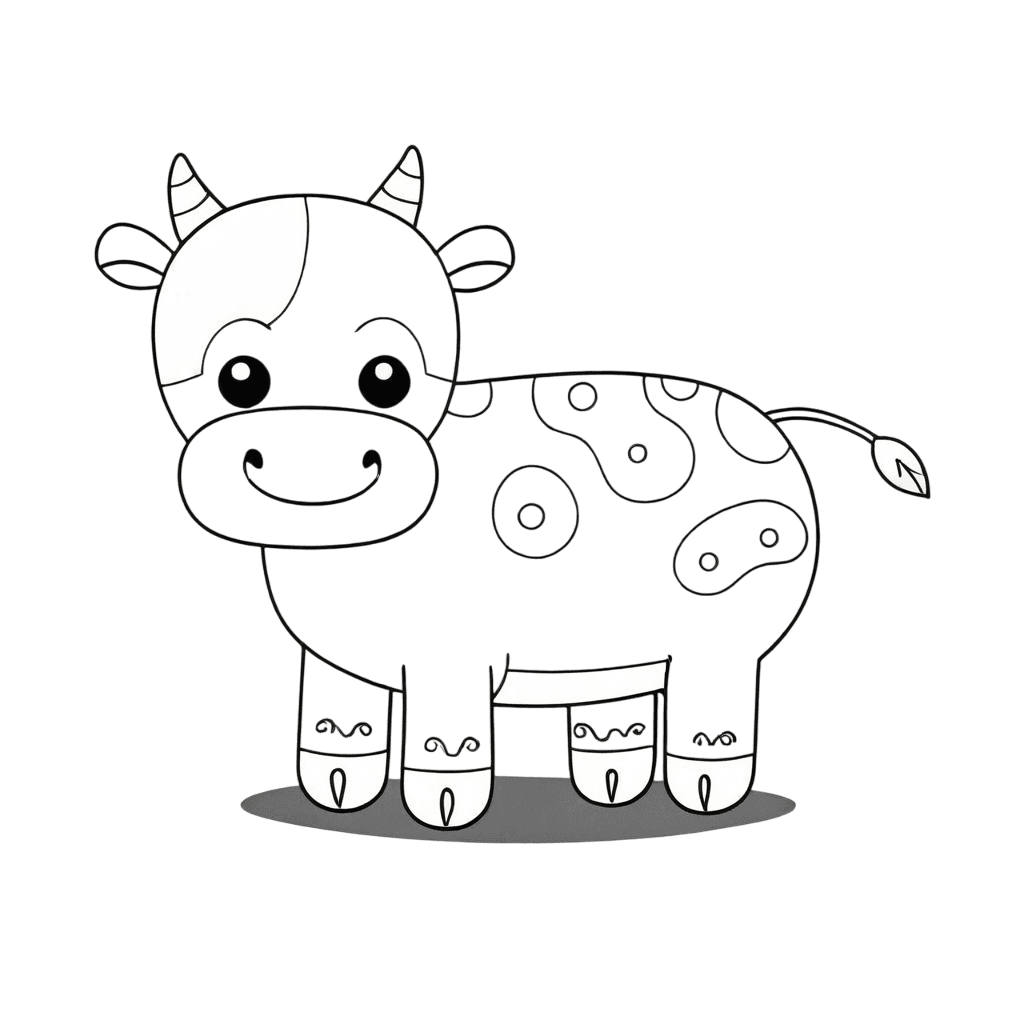 Mucca disegnata da colorare