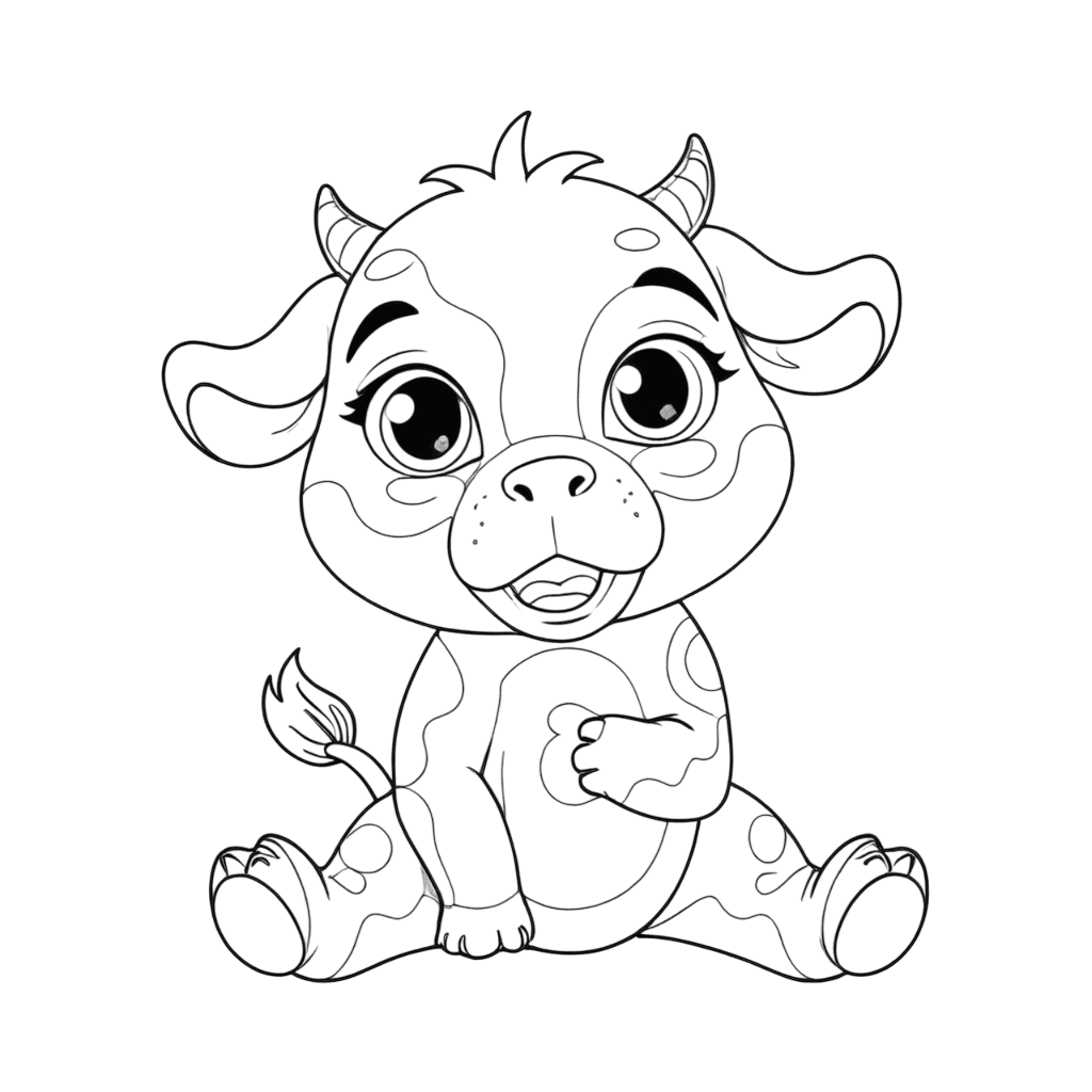 Piccolo vitello da colorare