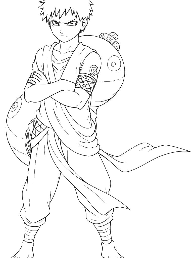 Gaara con la sabbia da colorare
