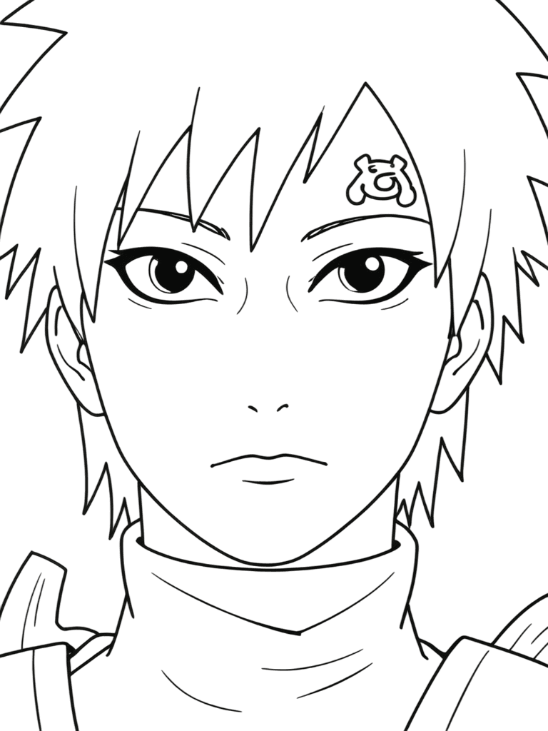 Gaara ritratto da colorare