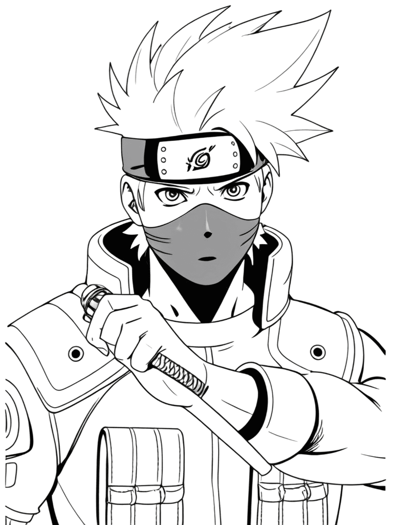 Kakashi con Sharingan da colorare