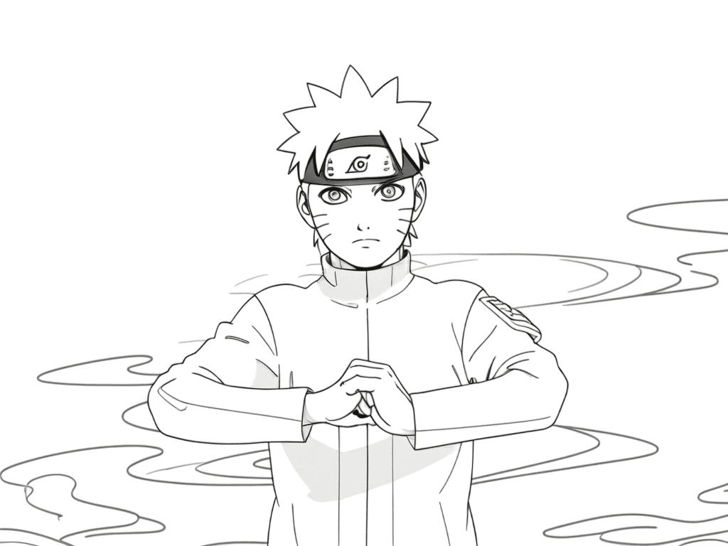 Naruto Uzumaki che ride da colorare