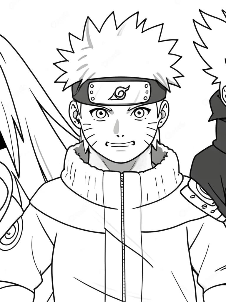 Naruto Uzumaki in posa da combattimento da colorare