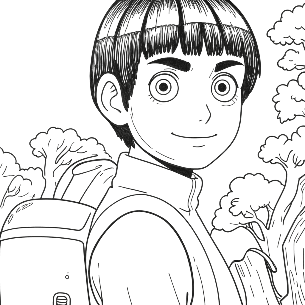 Rock Lee in allenamento da colorare