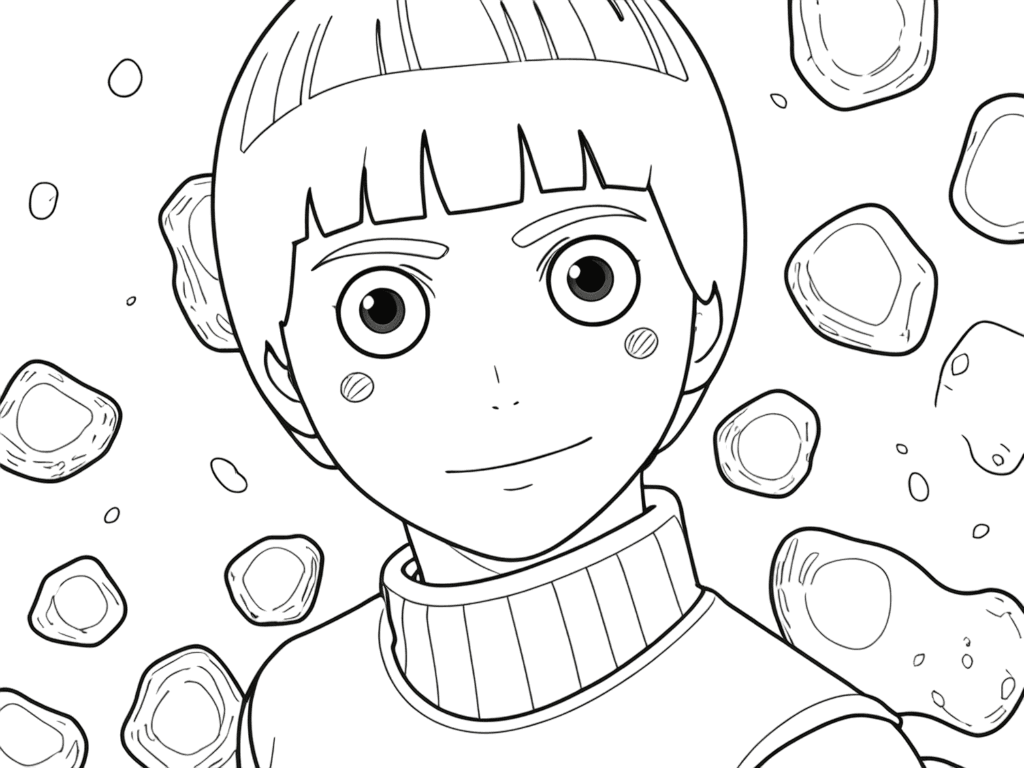 Rock Lee posizione di combattimento da colorare