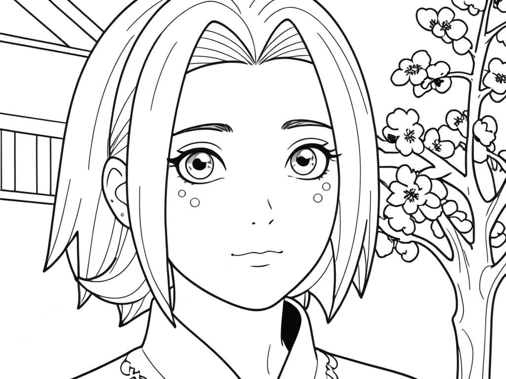 Sakura Haruno posa da combattimento da colorare