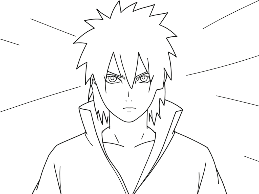 Sasuke Uchiha posa da combattimento da colorare
