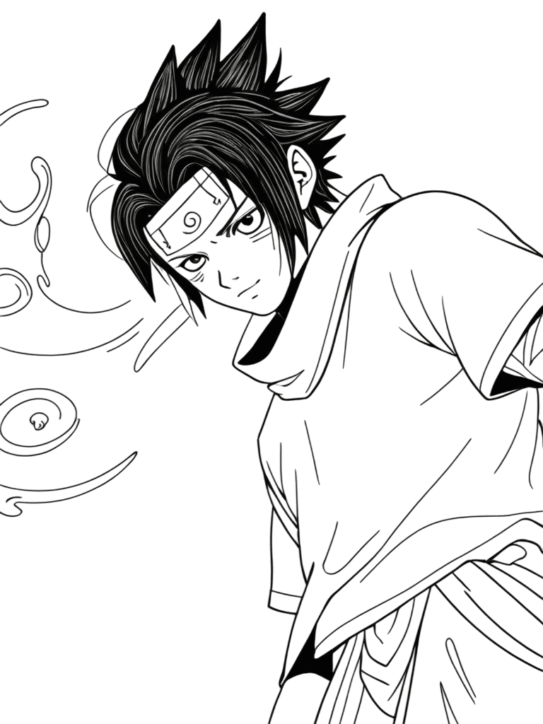 Sasuke Uchiha ritratto da colorare