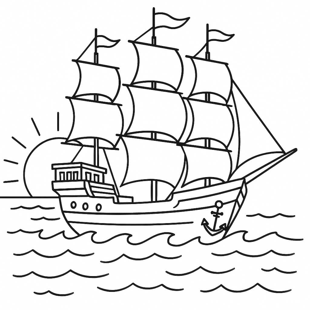 Grande nave da colorare