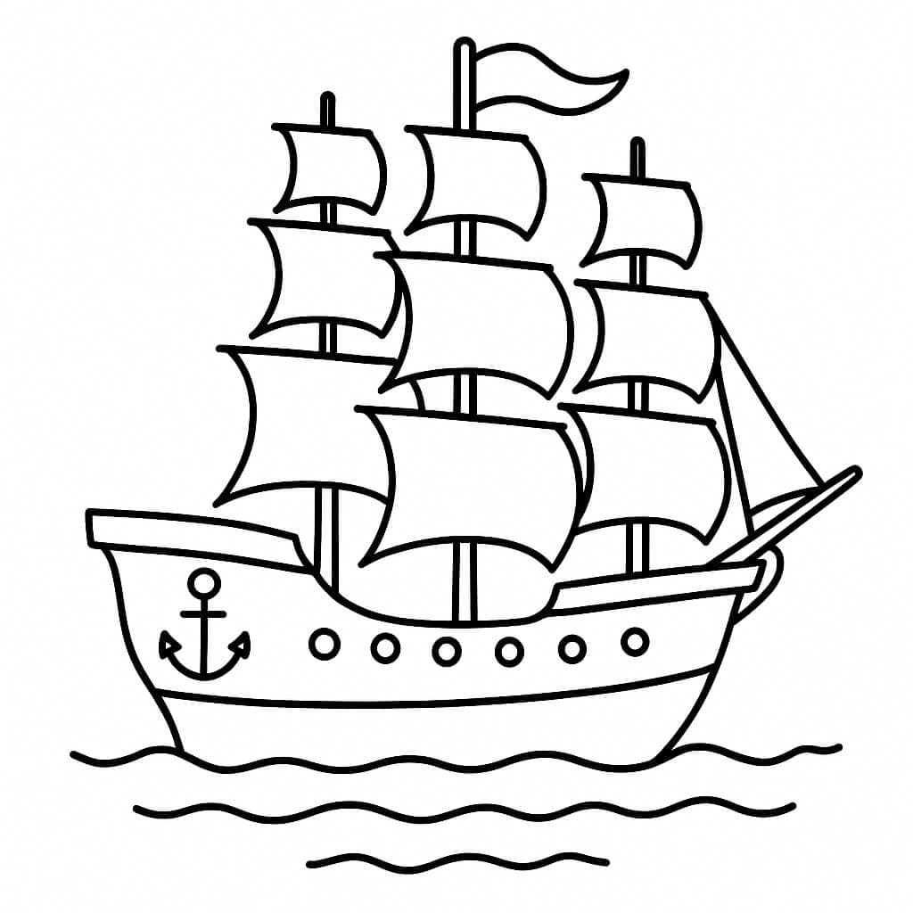 Nave classica da colorare
