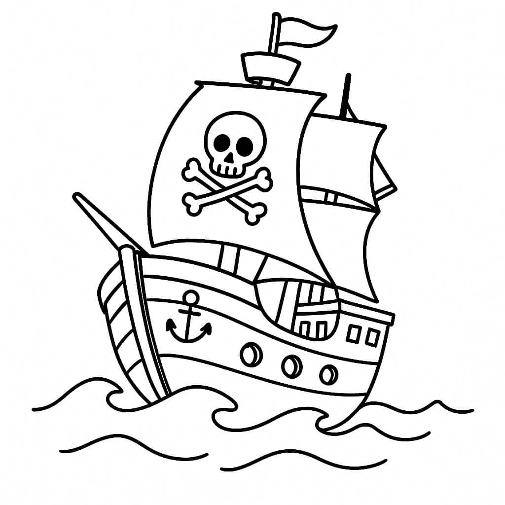Nave pirata da colorare