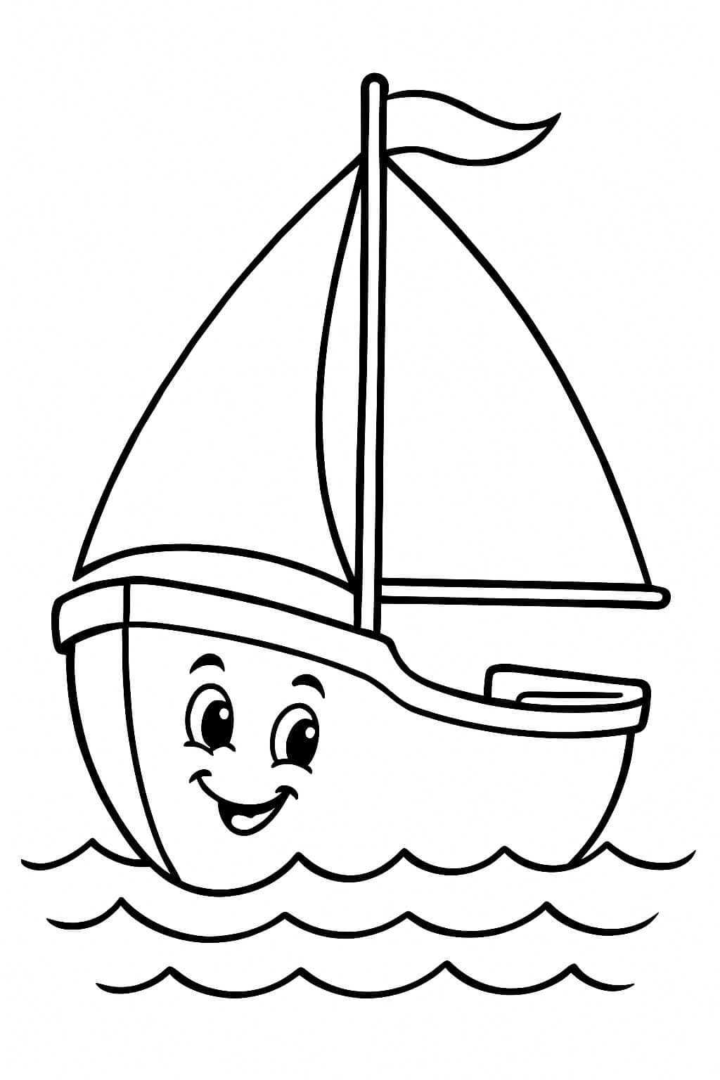 Nave sorridente da colorare