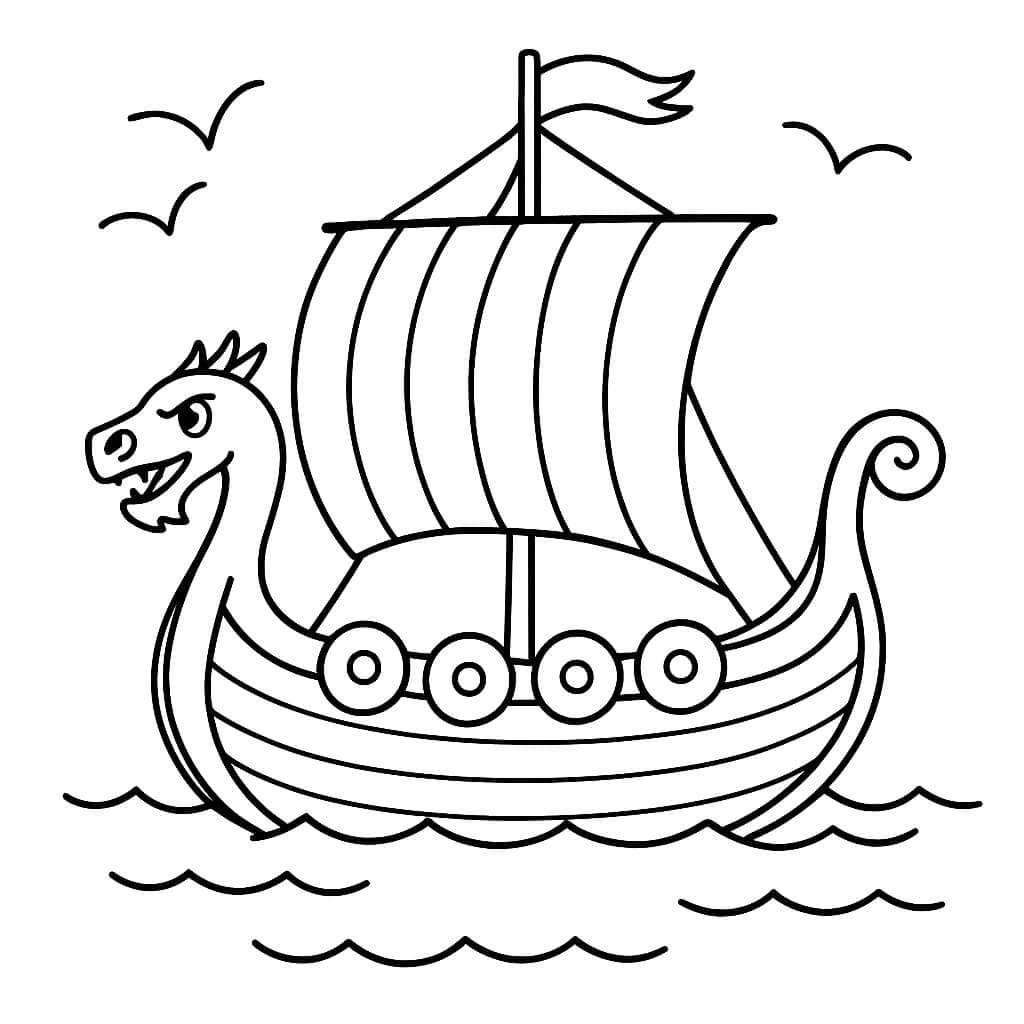 Nave vichinga da colorare